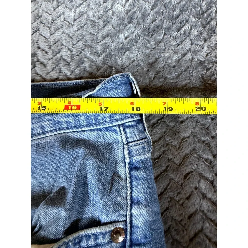 Levi's 502 Straight‎ Jeans Mens 34x32 Blue Whiskering Denim Mid Rise Distressed